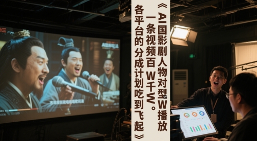 AI三国影视剧人物对口型唱歌玩法，一条视频百W千W播放，各平台的分成计划吃到飞起网赚项目-副业赚钱-互联网创业-资源整合小白搞钱网,分享免费网赚项目,网创资源,视频教程,网络资源的休闲小站
