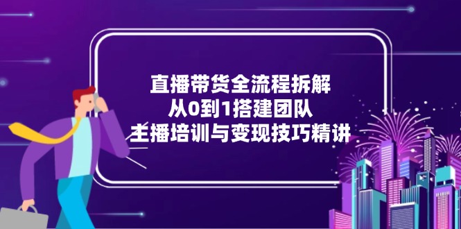 （15004期）直播带货全流程拆解：从0到1搭建团队，主播培训与变现技巧精讲网赚项目-副业赚钱-互联网创业-资源整合小白搞钱网,分享免费网赚项目,网创资源,视频教程,网络资源的休闲小站