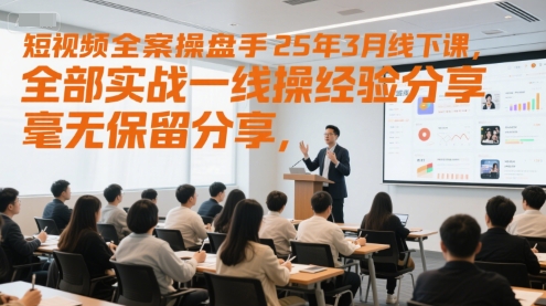 短视频全案操盘手25年3月线下课，全部实战一线操盘手经验分享，毫无保留分享，全是干货网赚项目-副业赚钱-互联网创业-资源整合小白搞钱网,分享免费网赚项目,网创资源,视频教程,网络资源的休闲小站