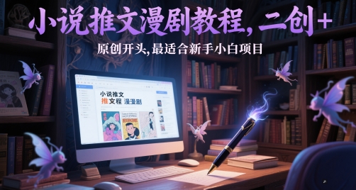 小说推文漫剧教程，二创+原创开头，最适合新手小白项目网赚项目-副业赚钱-互联网创业-资源整合小白搞钱网,分享免费网赚项目,网创资源,视频教程,网络资源的休闲小站