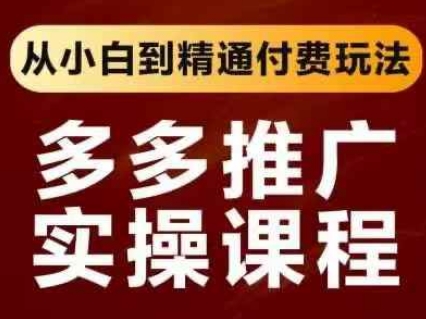 拼多多推广实操课程，从小白到精通付费玩法网赚项目-副业赚钱-互联网创业-资源整合小白搞钱网,分享免费网赚项目,网创资源,视频教程,网络资源的休闲小站