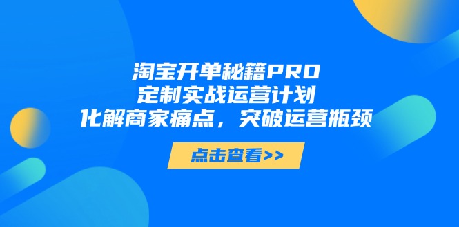 （14642期）淘宝开单秘籍PRO，定制实战运营计划，化解商家痛点，突破运营瓶颈网赚项目-副业赚钱-互联网创业-资源整合小白搞钱网,分享免费网赚项目,网创资源,视频教程,网络资源的休闲小站